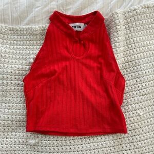 princess Polly red cropped top